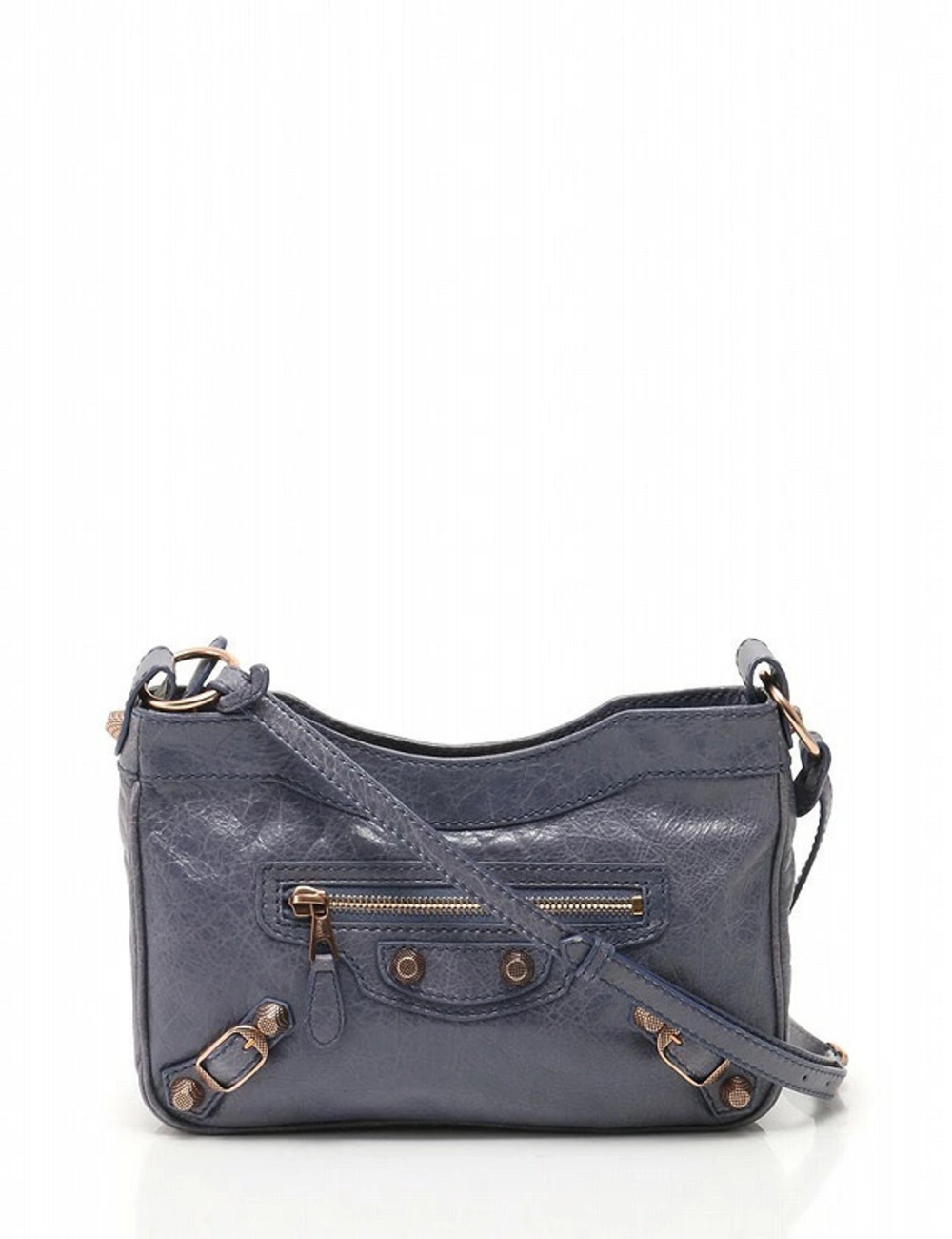 Balenciaga Shoulder Bag Purple Blue Gray Leather Giant Hip